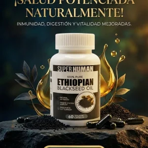 SUPER HUMAN Ethiopian Black Seed Oil – Aceite de Semilla Negra Etíope Alta Potencia (60 Cápsulas)