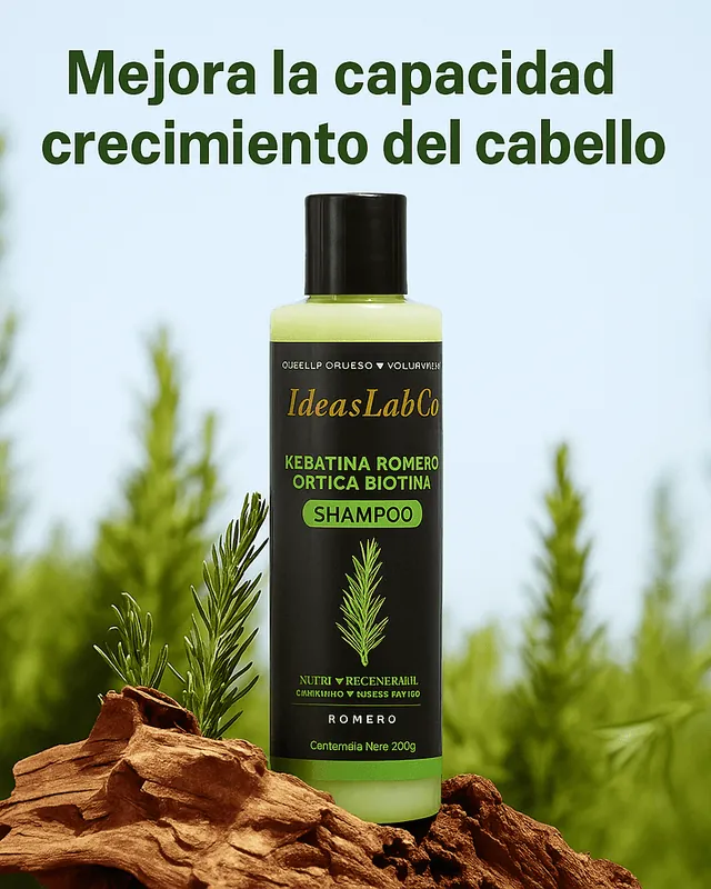 Champú de keratina, romero, ortiga y biotina IdeasLabCo